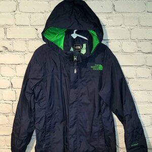 The North Face Boys S (7/8) Blue HyVent Hooded Rain Jacket